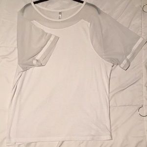 Fabletics Sheer Sleeve Top